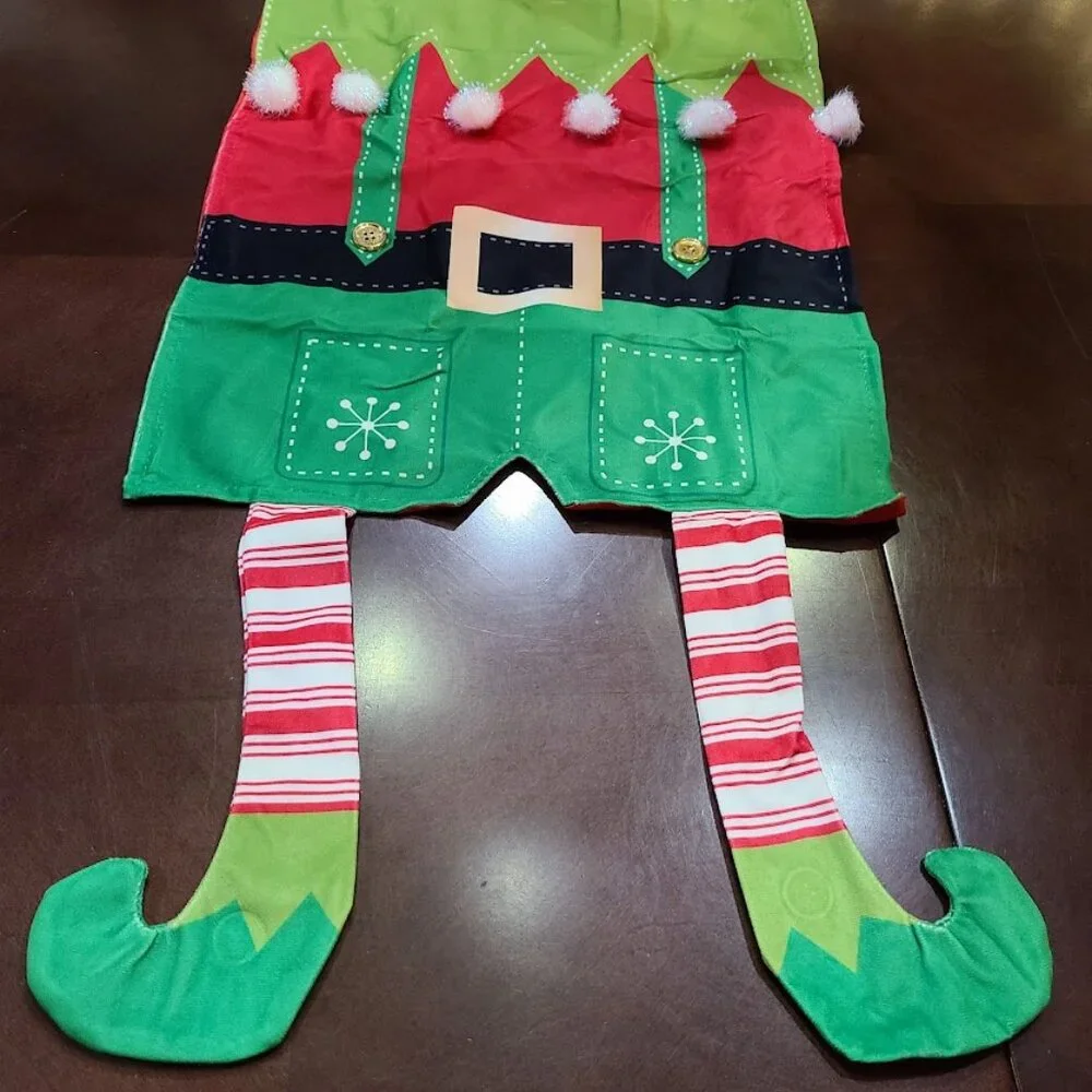 Christmas Table Runner Elf Decor Decorative Cloth Xmas Holiday Decoration Red